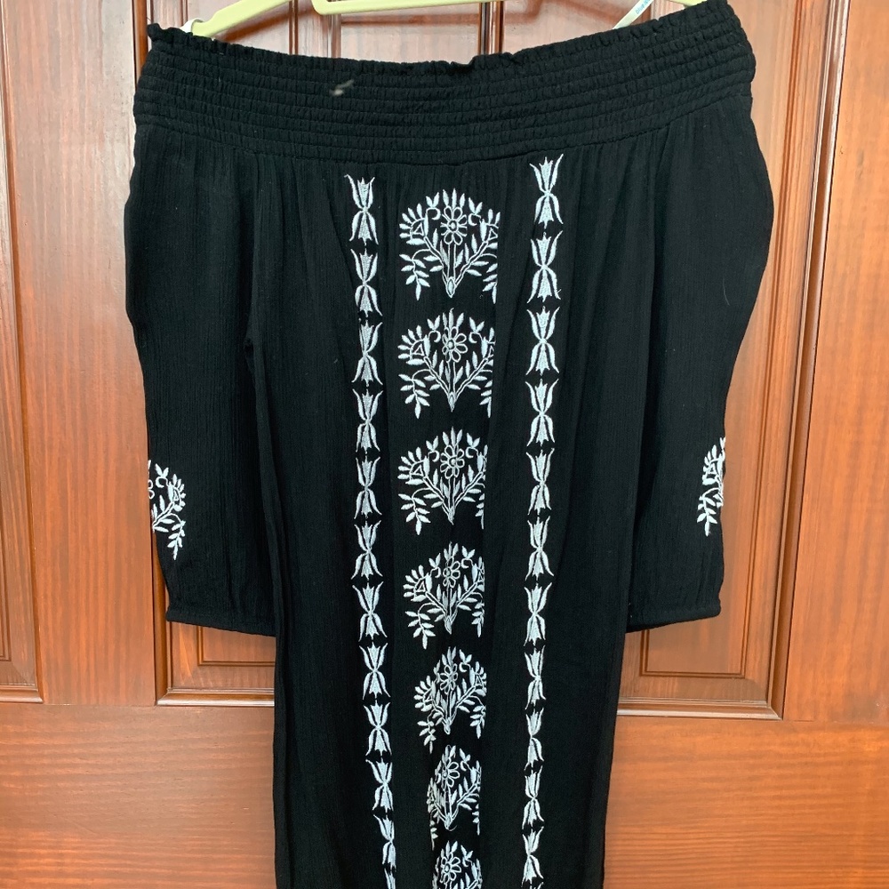 Black Off the Shoulder Dress/ Coverup